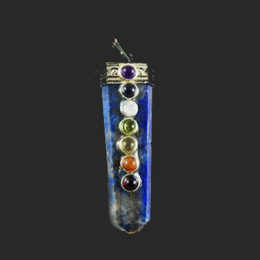 Picture of Lapiz Lazuli 7 Chakra Stone Pendant
