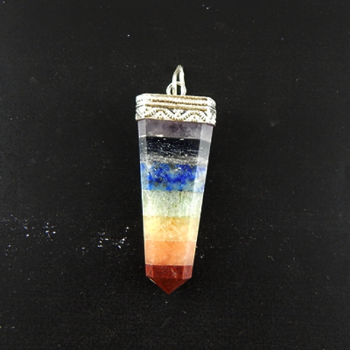 7 Chakra Stone Metal Cap Pendant