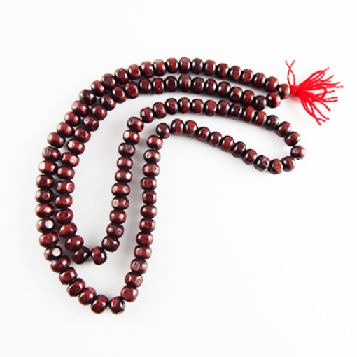Picture of Free Shipping  7mm Plain wood Dyed mala