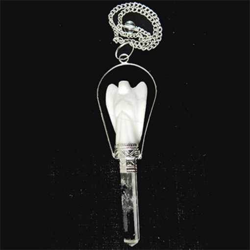 White Agate Pendulum with Metal Chain