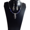 Gemstone lapis Beads silver pendant Necklace