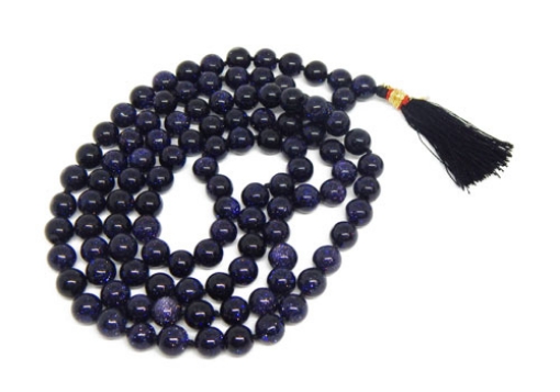 Picture of Blue Goldstone Mala : 108+1 Beads Knotted Mala