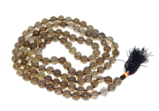 Picture of Smoky Quartz Mala : 108+1 Beads Knotted Mala