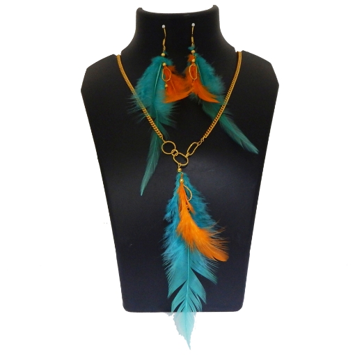 Picture of Metal Chain & fancy Feathers Necklace