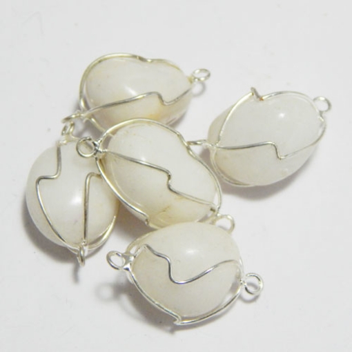 White Agate Wire Wrapped Tumble