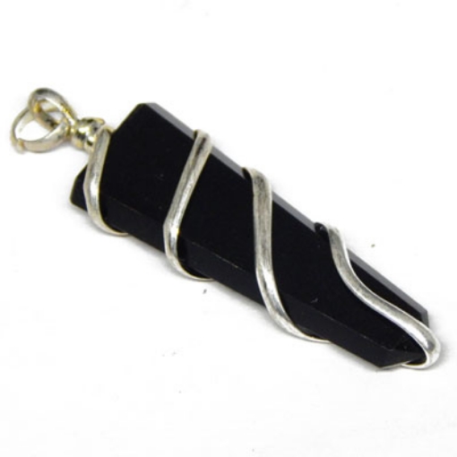 Black Onyx Wire Wrapped Pendant