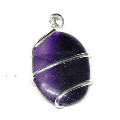 Wire Wrapped Amethyst Oval Pendant