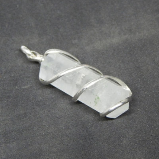 Wire Wrapped Crystal Pencil Pendant