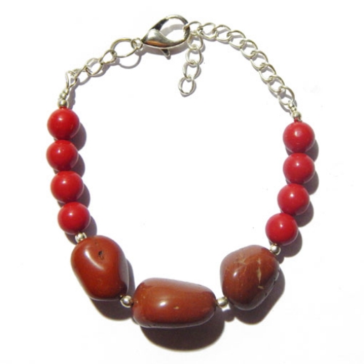 Gemstone Red Jasper Bracele