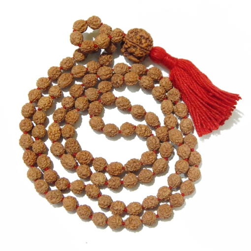 4 Face Rudraksha Mala with 4 Face Nepali Rudraksha 