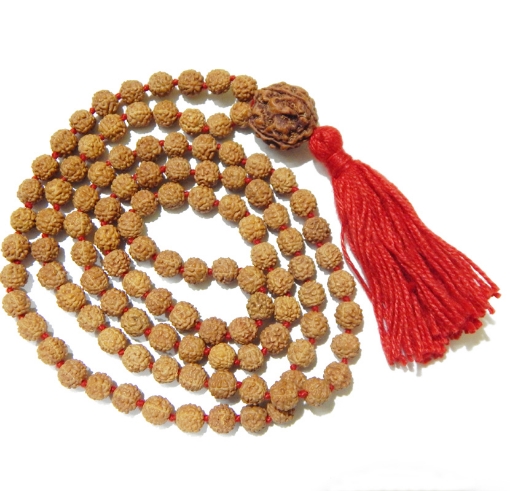 5 Face Rudraksha Mala with 4 Face Nepali Rudraksha 