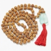 Rudraksha Mala with Blue Topaz Pendant