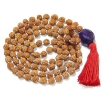 Rudraksha Mala with Amethyst Dark Pendant