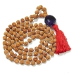 Rudraksha Mala with Amethyst Dark Pendant