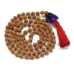 Rudraksha Mala with Amethyst Dark Pendant