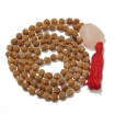 Rudraksha Mala with Rose Quartz Pendant