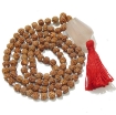 Rudraksha Mala with Rose Quartz Pendant