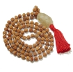 Rudraksha Mala with Golden Rutile Pendant