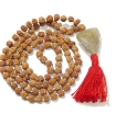 Rudraksha Mala with Golden Rutile Pendant